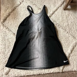 Black and White Patterned Women’s Nike Swim Top